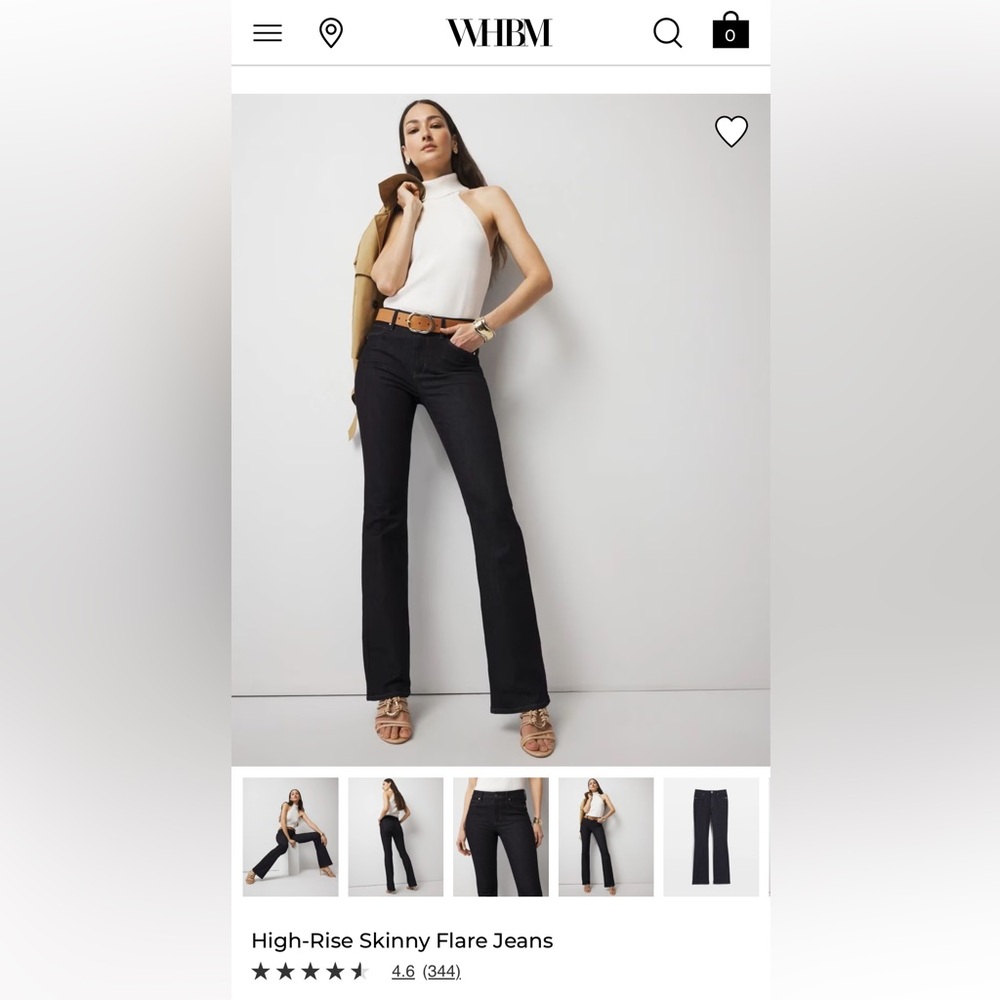 White House Black Market high rise skinny flare sculpt 2R raw hem